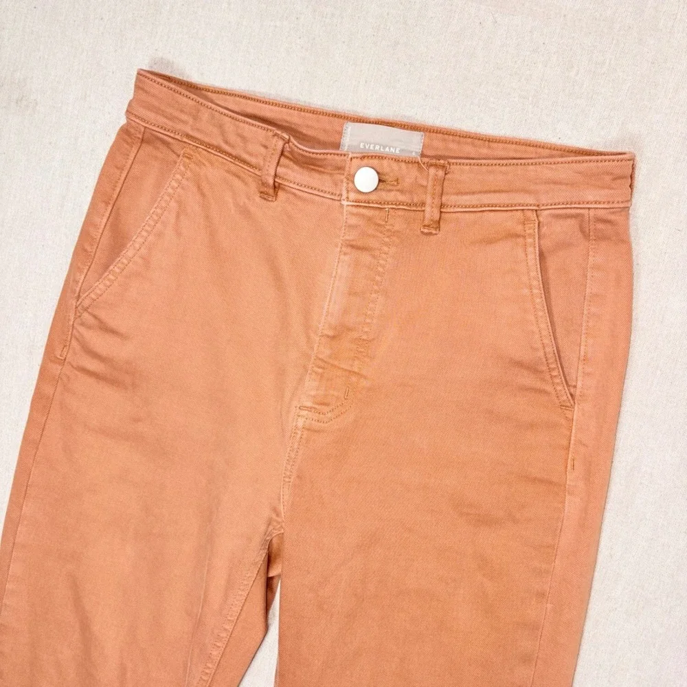Everlane Womens Straight Leg Crop Chino Pants Terracotta Orange High Rise Size 6